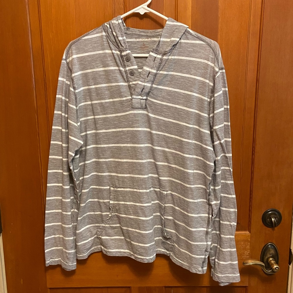 Long sleeve size L gray/white very light hoodie